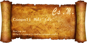 Csepeli Máté névjegykártya